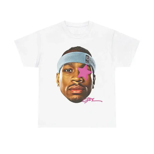 Allen Iverson Inspired Vintage Graphic T-shirt 90s Styled Retro Top with Hip-Hop Vibes and Comfortable Fit Crewneck Shortsleeve